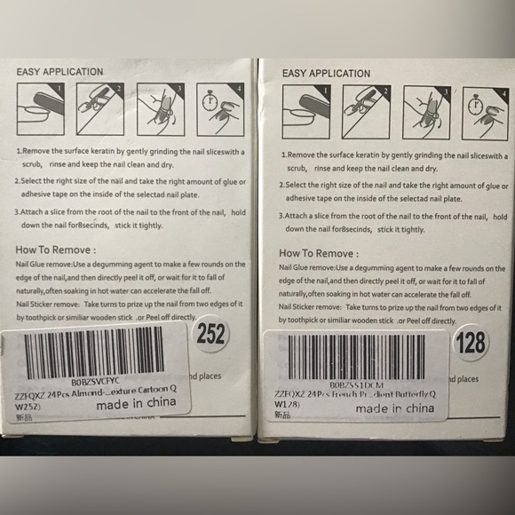 False Nail Professional Nail Set Of Two 2 Almond Texture Cartoon 252. Butterfly - Picture 4 of 4